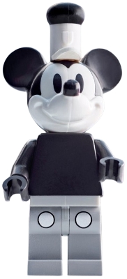 Mickey Mouse - Vintage, Light Bluish Gray Legs, White Hat with Black Top