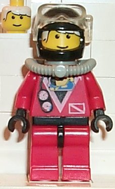 Divers - Red Diver 2, Red Legs with Black Hips, Black Helmet, White Bangs