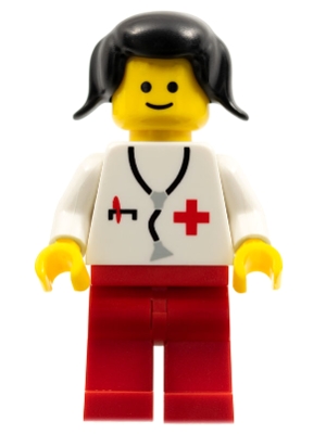 Doctor - Stethoscope, Red Legs, Black Pigtails Hair (Undetermined Type)
