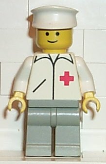 Doctor - Straight Line, Light Gray Legs, White Hat