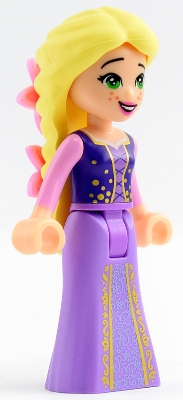 Rapunzel - Mini Doll, 2 Bright Pink Flowers, Dark Purple Vest Open
