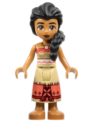 Sina - Red and Tan Top with Tan and Coral Long Skirt