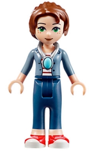 Emily Jones - Sand Blue Jacket, Dark Blue Trousers