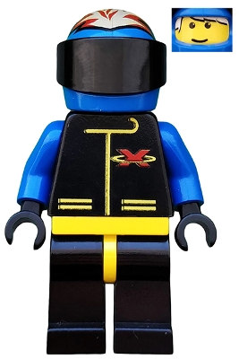 Extreme Team - Blue, Blue Flame Helmet, White Bangs