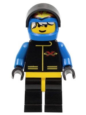 Extreme Team - Blue, Blue Flame Helmet, White Bangs Messy Hair