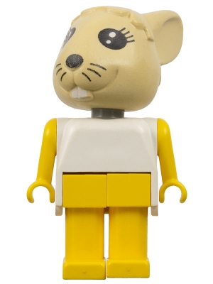Fabuland Rabbit - Bonnie Bunny, Tan Head, Yellow Legs and Arms, White Top