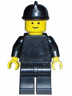 Plain Black Torso with Black Arms, Black Legs, Black Fire Helmet