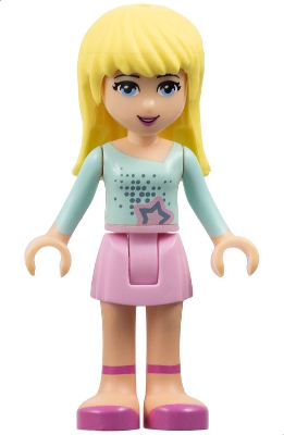 Friends Stephanie - Bright Pink Skirt, Light Aqua Long Sleeve Top