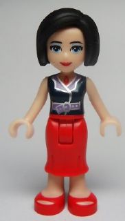 Friends Anna - Red Long Skirt, Dark Blue Sleeveless Blouse Top