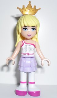 Friends Stephanie - Lavender Layered Skirt, White Top with Star Belt, Gold Tiara