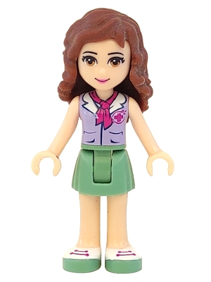 Friends Olivia (Light Nougat) - Sand Green Skirt, Lavender Top with Red Cross Logo and Scarf
