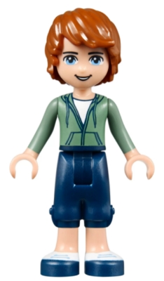 Friends Julian - Dark Blue Cropped Trousers, Sand Green Hoodie