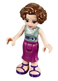 Friends Charlotte - Magenta Mid Length Skirt, Sand Green Top