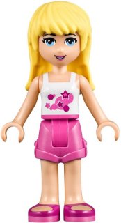 Friends Stephanie - Dark Pink Shorts, White Top with Stars