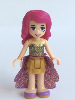 Friends Livi - Pearl Gold Layered Skirt, Gold Sequined Halter Top, Medium Lavender Sequined Cloth Skirt