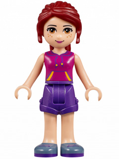 Friends Mia - Dark Purple Shorts, Magenta Top with Orange and Dark Purple Stripes