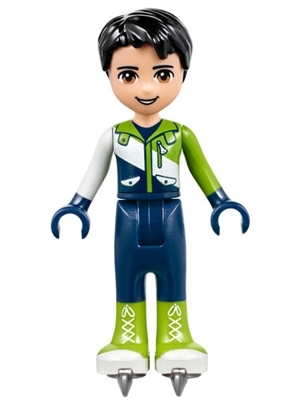 Friends Nate - Dark Blue Trousers, Ski Jacket, Ice Skates