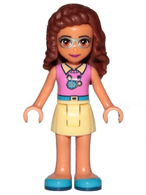 Friends Olivia (Nougat) - Bright Light Yellow Skirt, Dark Pink Top