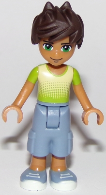 Friends Liam - Sand Blue Long Shorts, Lime and Yellow T-Shirt