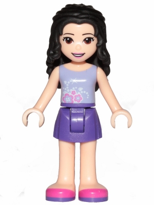 Friends Emma - Dark Purple Skirt, Lavender Top with Flowers