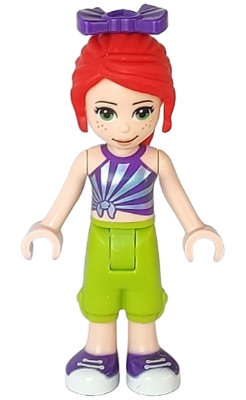 Friends Mia - Lime Cropped Trousers, Striped Top, Bow