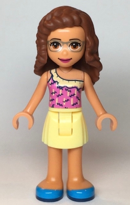 Friends Olivia (Nougat) - Bright Light Yellow Skirt, Dark Pink Top, Dark Azure Shoes