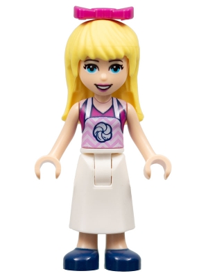 Friends Stephanie - Magenta Top, White Apron with Swirl, Dark Blue Shoes, Bow