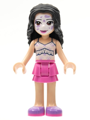 Friends Emma - Dark Pink Skirt, White Ruffled Tank Top, Face Paint