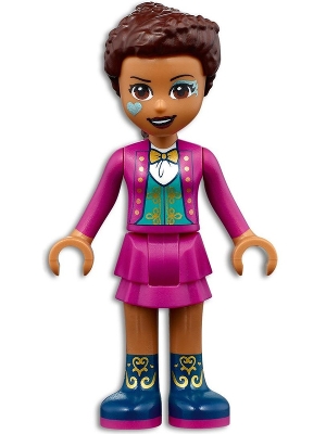 Friends Andrea - Magenta Jacket and Skirt, Dark Blue Boots