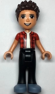 Friends River - Sand Blue Shoes, Black Jeans, Red Checkered Shirt with White Undershirt