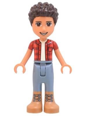 Friends River - Red Checkered Shirt with White Undershirt, Sand Blue Trousers