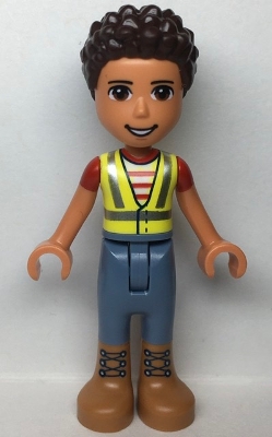 Friends River - Neon Yellow Safety Vest, Sand Blue Trousers with Medium Nougat Boots