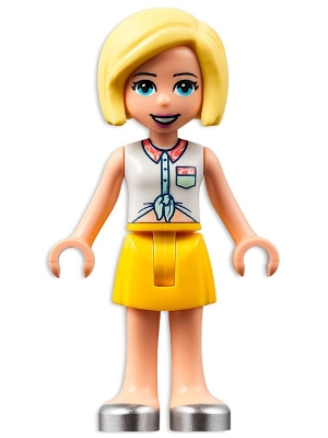 Friends Roxy - White Collared Shirt, Yellow Skirt, Silver Shoes