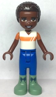 Friends Elijah - White and Orange Shirt, Blue Trousers, Sand Green Boots