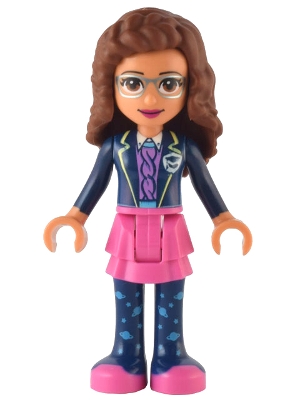 Friends Olivia (Nougat) - Dark Pink Skirt, Dark Blue Leggings, Dark Blue Jacket