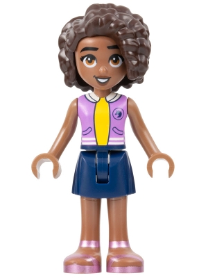 Friends Aliya - Medium Lavender Vest, Dark Blue Skirt, Metallic Pink Sandals