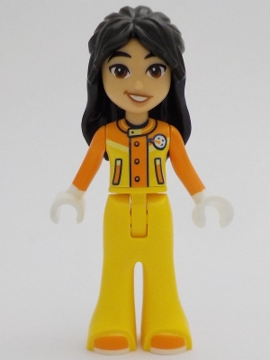 Friends Liann - Orange and Yellow Ski Suit / Jacket, Trousers Bell-Bottoms, Orange Shoes