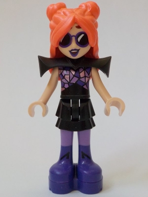 Friends Ley-La (Paisley Persona) - Black Shoulder Pads, Dark Purple Boots, Platform Soles