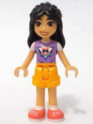 Friends Liann - Medium Lavender Top, Bright Light Orange Shorts, Coral Shoes