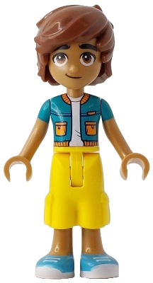 Friends Leo - Dark Turquoise Jacket, Yellow Cropped Trousers, Medium Azure Shoes