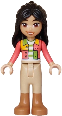 Friends Liann - Coral Patchwork Jacket, Tan Trousers with Medium Nougat Boots