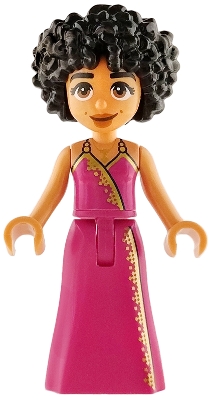 Friends Zahra - Magenta Dress with Gold and Dark Blue Trim