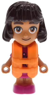 Friends Alba - Micro Doll, Magenta Dress, Orange Life Jacket
