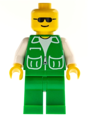 Jacket Green with 2 Large Pockets - Sunglasses, Green Legs, No Headgear (Green Cruiser)