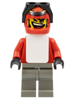 Snowboarder, Red Shirt, Dark Gray Legs, White Vest