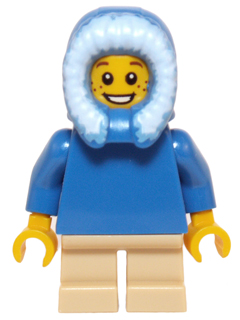 Plain Blue Torso, Tan Short Legs, Blue Hood Fur-lined