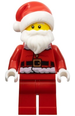 Santa - Fur Lined Jacket with Candy Cane on Back, Red Legs, Open Mouth