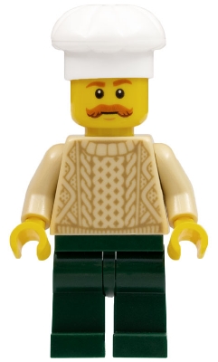Chef - Tan Knit Sweater, Dark Green Legs, Bushy Moustache