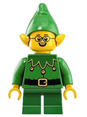 Elf - Green Scalloped Collar with Bells, Glasses
