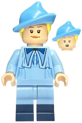 Fleur Delacour - Bright Light Blue Robe, Smiling / Surprised